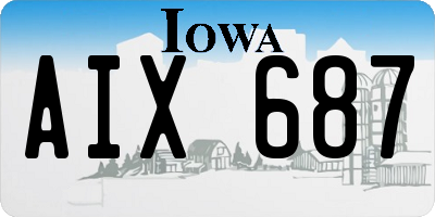 IA license plate AIX687