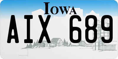 IA license plate AIX689