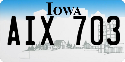 IA license plate AIX703