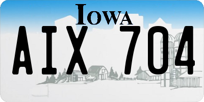 IA license plate AIX704