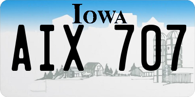 IA license plate AIX707