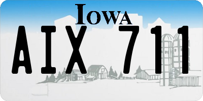 IA license plate AIX711