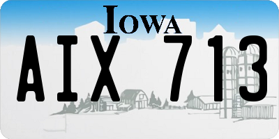 IA license plate AIX713