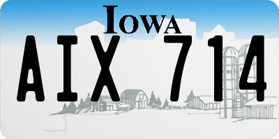 IA license plate AIX714