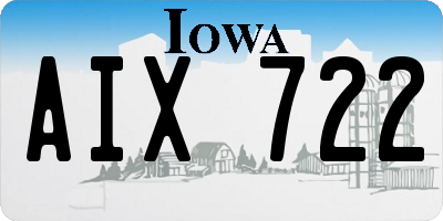 IA license plate AIX722