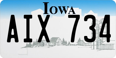 IA license plate AIX734