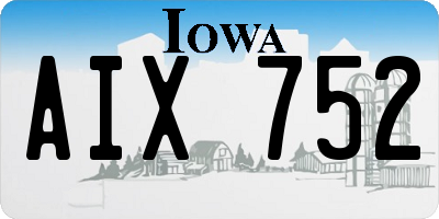 IA license plate AIX752