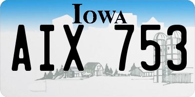 IA license plate AIX753