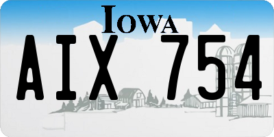 IA license plate AIX754