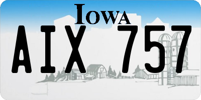 IA license plate AIX757