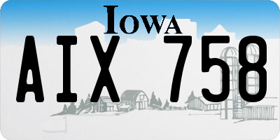 IA license plate AIX758