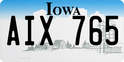 IA license plate AIX765