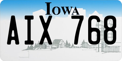 IA license plate AIX768