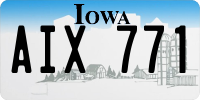 IA license plate AIX771