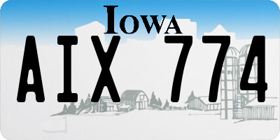 IA license plate AIX774