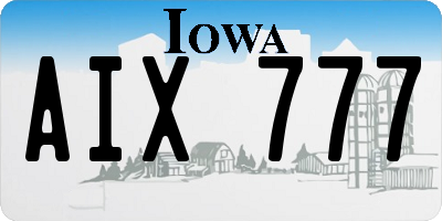 IA license plate AIX777
