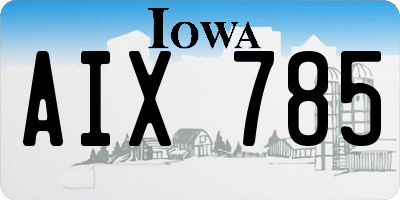 IA license plate AIX785