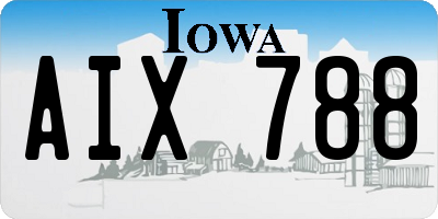 IA license plate AIX788