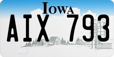 IA license plate AIX793