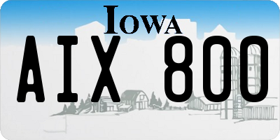 IA license plate AIX800