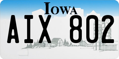 IA license plate AIX802