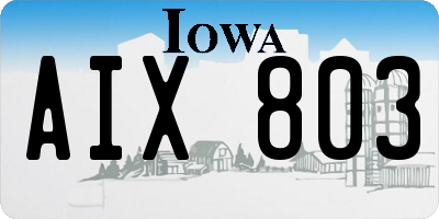 IA license plate AIX803