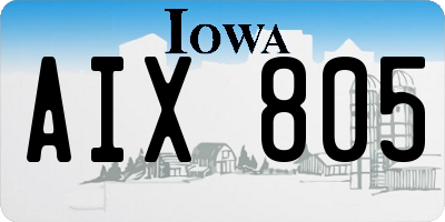 IA license plate AIX805