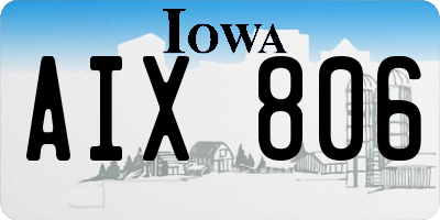IA license plate AIX806