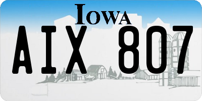 IA license plate AIX807