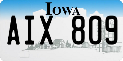 IA license plate AIX809