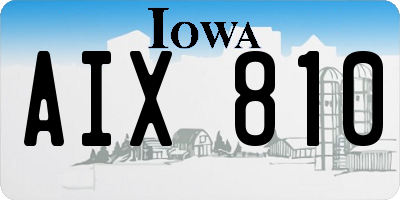 IA license plate AIX810