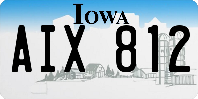 IA license plate AIX812