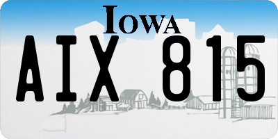 IA license plate AIX815