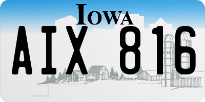 IA license plate AIX816