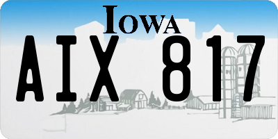 IA license plate AIX817