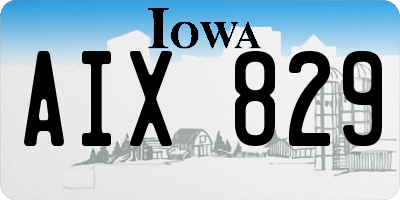 IA license plate AIX829