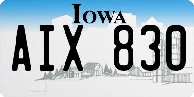 IA license plate AIX830