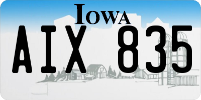 IA license plate AIX835