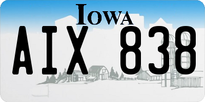 IA license plate AIX838
