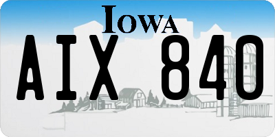 IA license plate AIX840