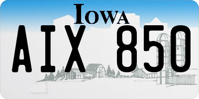 IA license plate AIX850