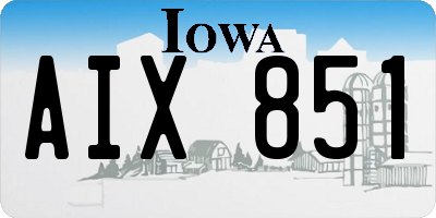 IA license plate AIX851