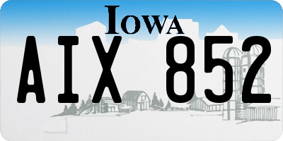 IA license plate AIX852