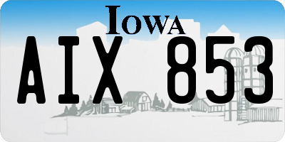 IA license plate AIX853