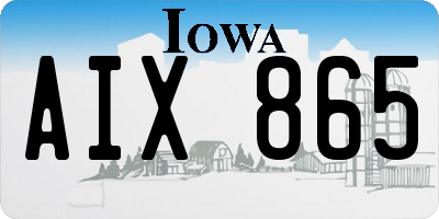 IA license plate AIX865