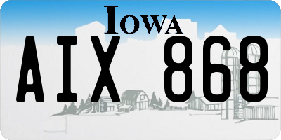 IA license plate AIX868