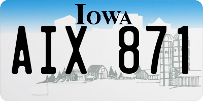 IA license plate AIX871