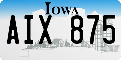 IA license plate AIX875