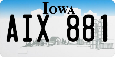 IA license plate AIX881