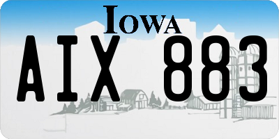IA license plate AIX883